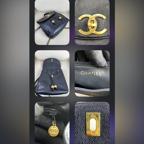 ‼️SOLD‼️ Vintage CHANEL backpack in caviar leather - Picture 4 of 9